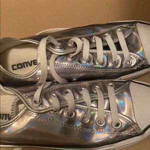 Metallic converse low tops